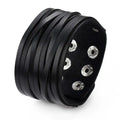 Bracelet homme en cuir véritable noir style vintage