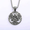 Pendentif rétro en acier inoxydable, collier à nœud celtique