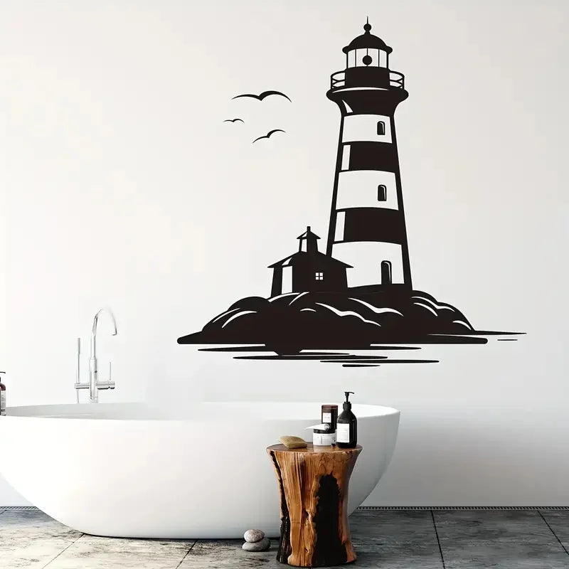 Phare sur le mur de la salle de bain
