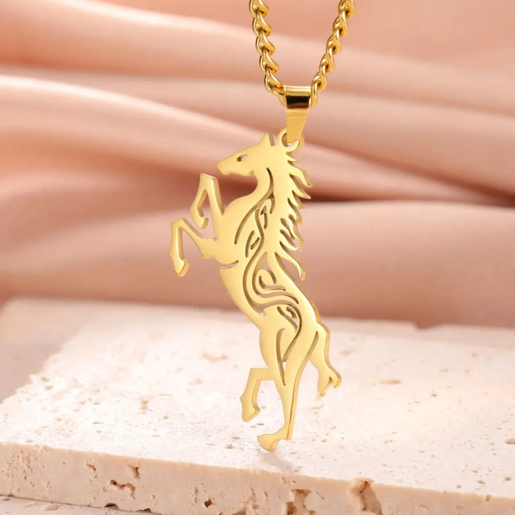 pendentif cheval doré