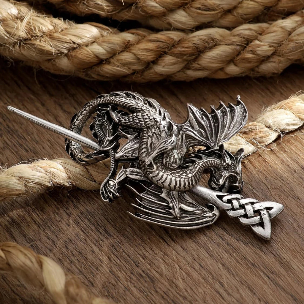 Broche à cheveux celtique dragon
