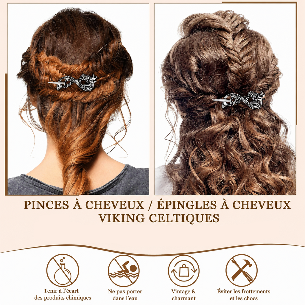 Broche à Cheveux Celtique – Élégance Médiévale